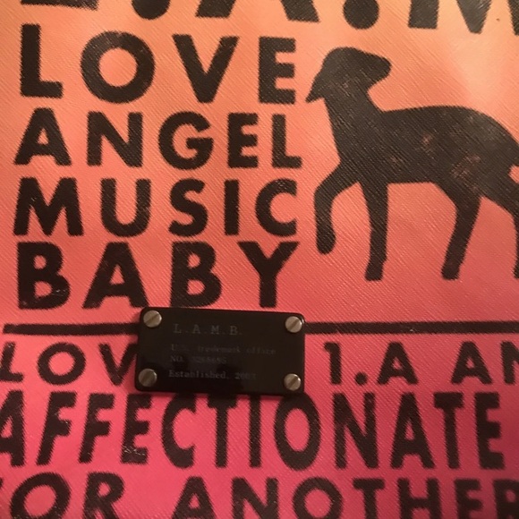 Rare L.A.M.B. Huntley Shoulder Vintage Tote Bag Neon Rasta Ombre Gwen Stefani - Picture 3 of 7